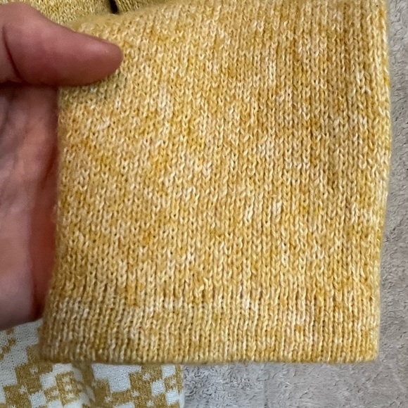 Women's Long Gold Soft Knit Open Cardigan Faire Isle Shawl Collar Sz M Oversized - Picture 4 of 15